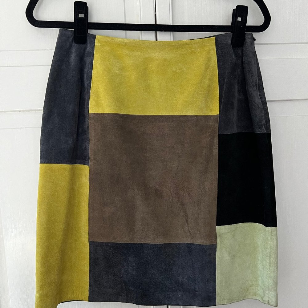 Alfani Suede Patchwork Skirt